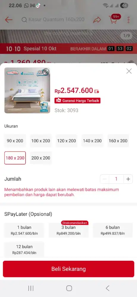 Jual kasur bekas