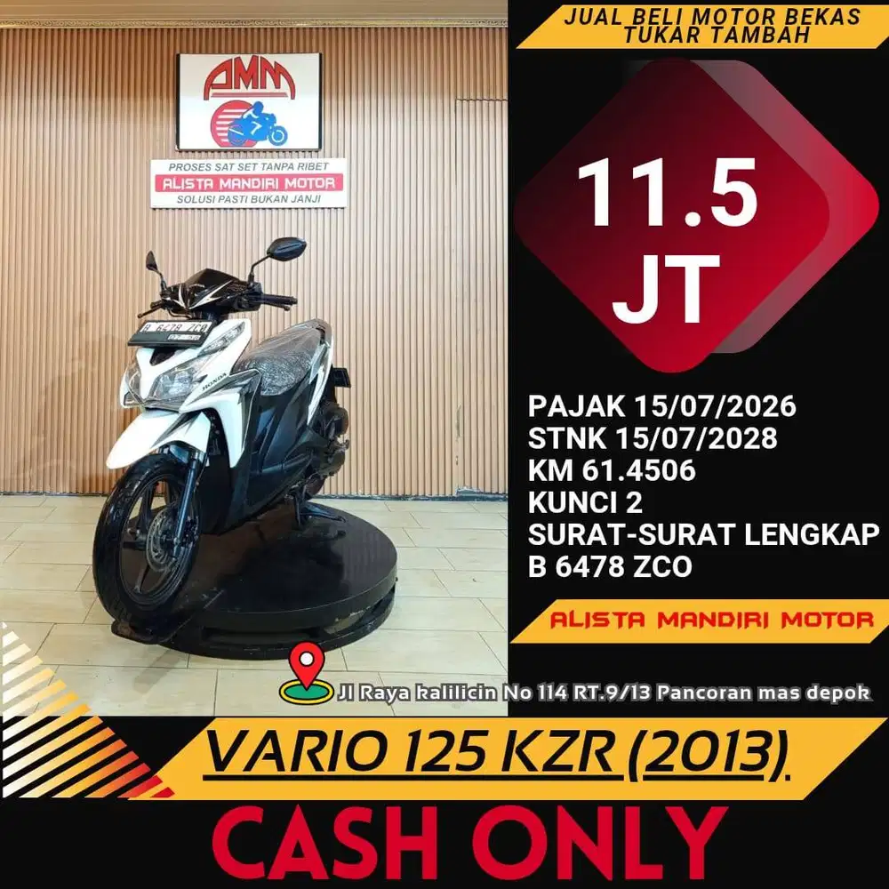 VARIO 125 KZR TH 2013 PAJAK ON BISA BAYAR VIA CC / PAYLATER
