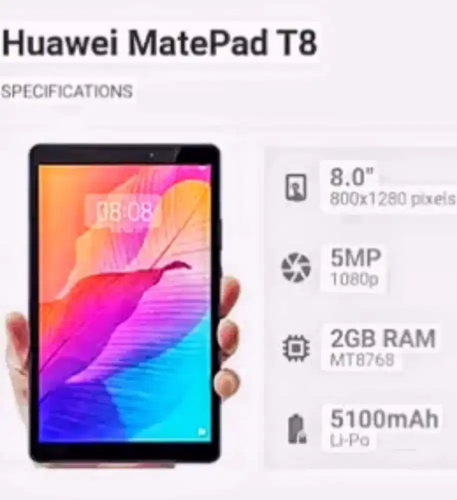 HUAWEI MATPAD T8 F-SET GARANSI 1 ADA