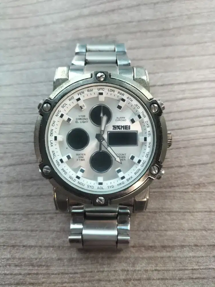 Di Jual Jam Tangan Pria SKMEI 1389 Dual Time Analog Digital Alarm Ori