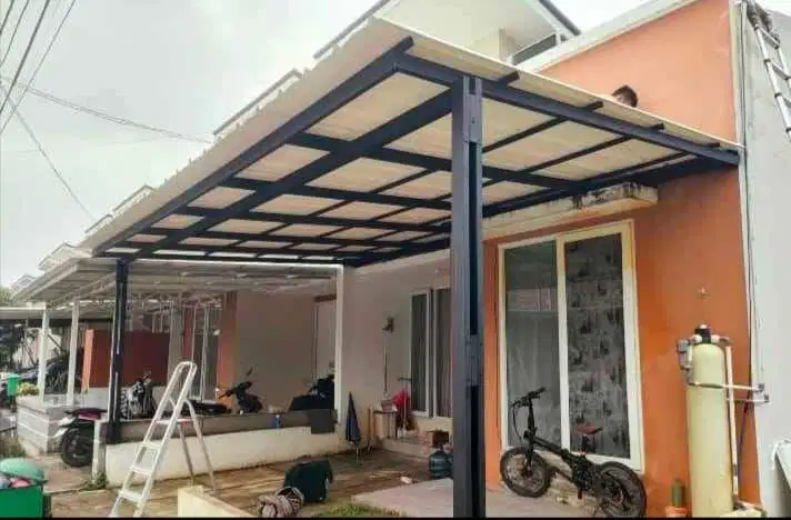 Pemasangan kanopi alderon single