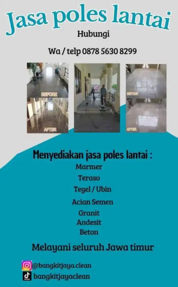 Jasa Poles Lantai area Jawa Timur dan Sekitarnya