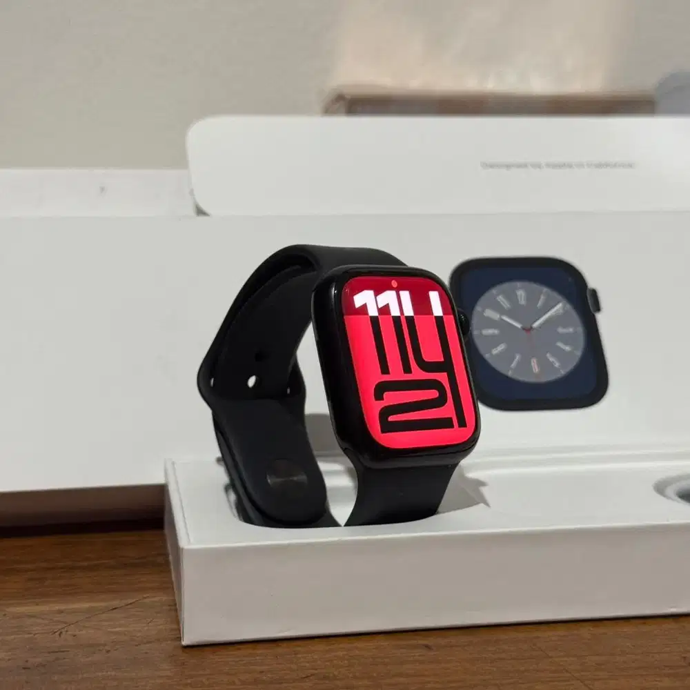 Apple Watch Series 8 41mm Midnight Fullset Mulus Like New