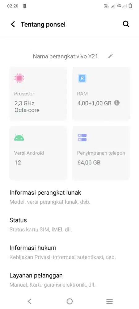 Vivo y21 4+1/64 GB