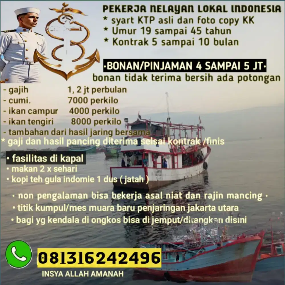 Di butuhkan segera tenaga kerja laki laki