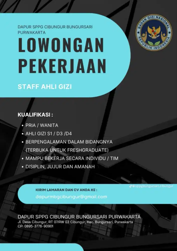 LOWONGAN KERJA AHLI GIZI