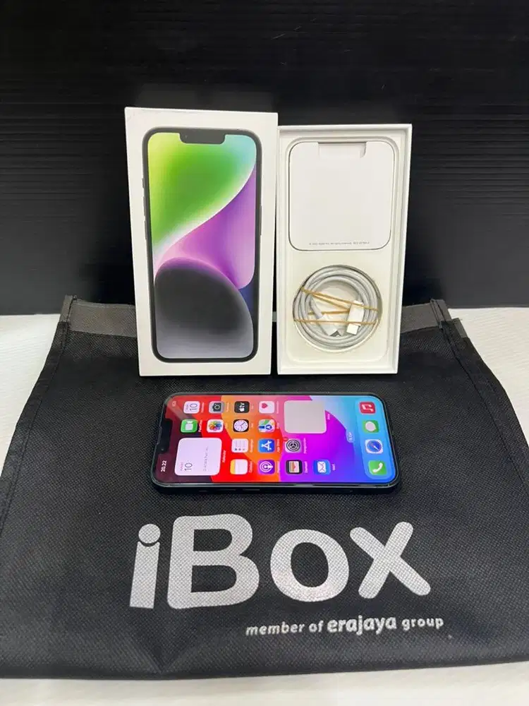 Iphone 14 128gb ex resmi ibox bh 87%  fullset original