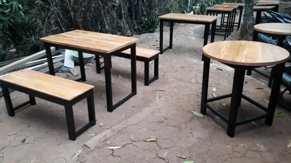 Meja kursi set panjang