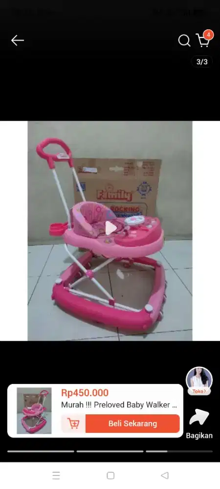 Dijual baby walker second