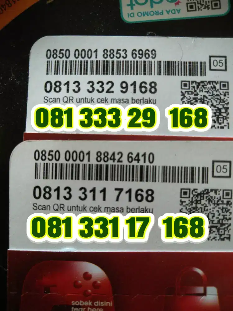 Perdana Telkomsel 11 digit Cantik 168