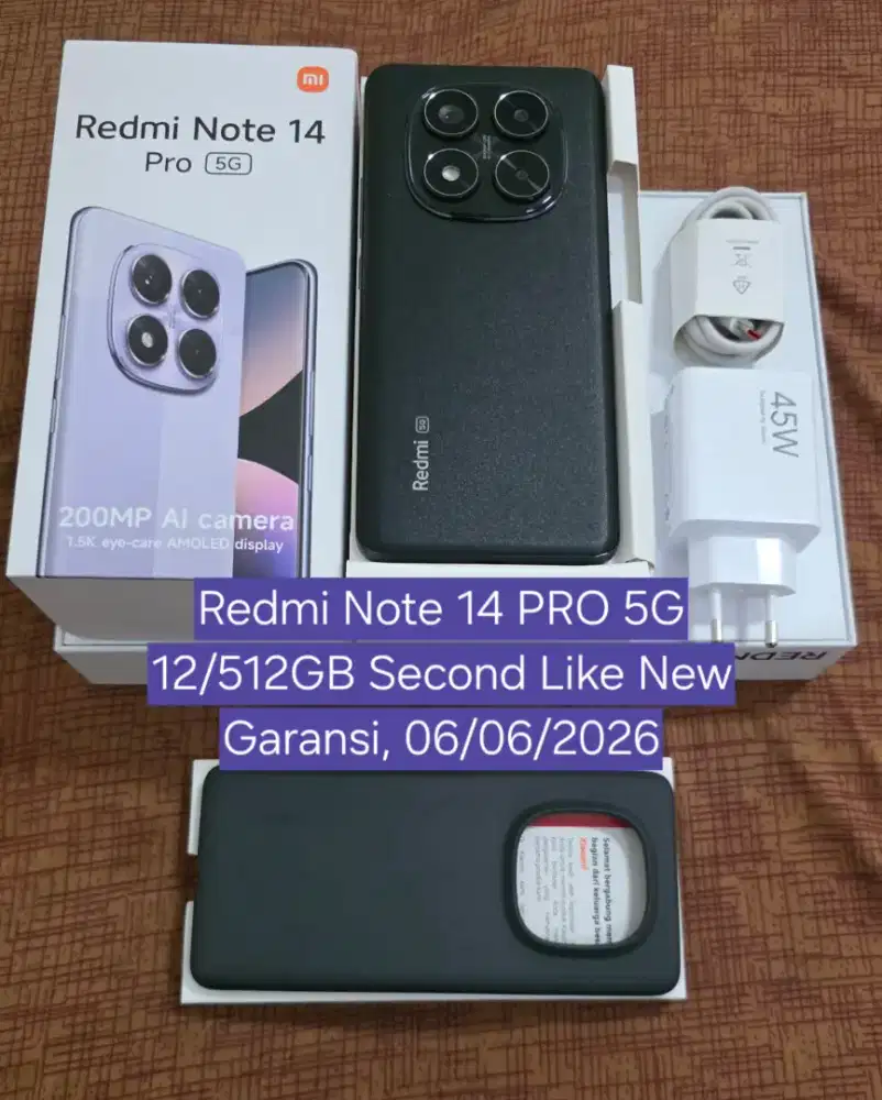 Redmi Note 14 PRO 5G 12/512GB Second Like New - Garansi Panjang