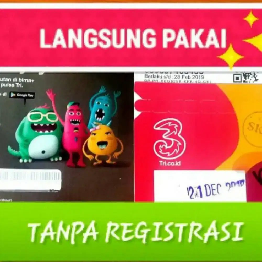 KARTU PERDANA SUDAH REGISTRASI AKTIF TINGAL PAKAI