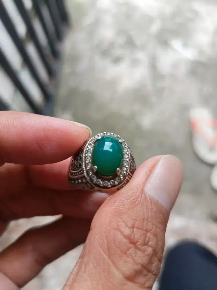 Batu Cincin Akik Permata Natural Chrysocolla Chalcedony Bacan Doko Top