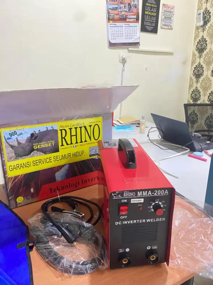 Mesin Las MMA 200A Rhino SMAW STIK 1 PHASE Las Listrik Inverter