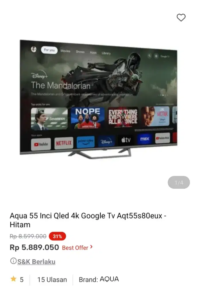 [CICILAN TANPA DP] TV AQUA 55 INCH