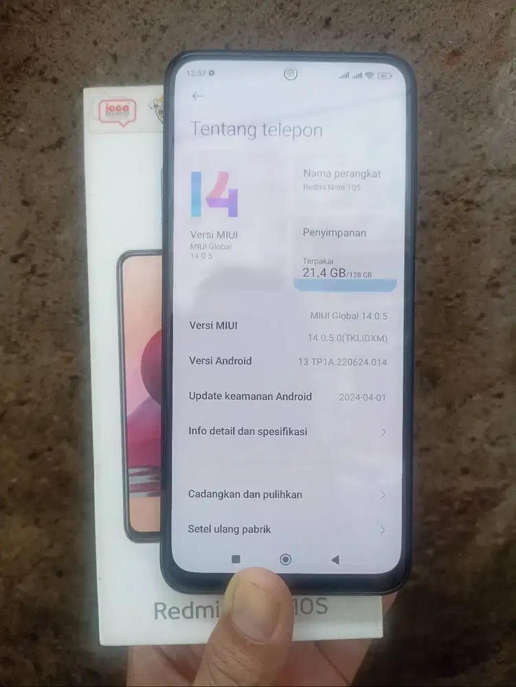 Jual Redmi Note 10S 8/128 GB Fullset Garansi Resmi
