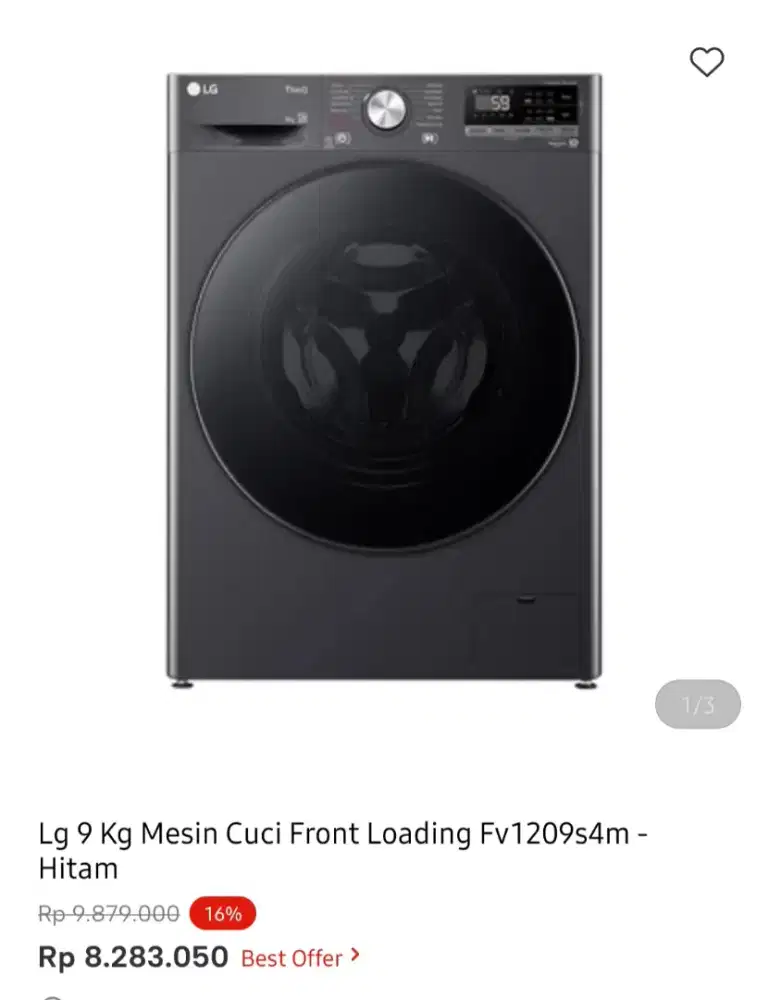 WM LG FRONT LOAD 9KG