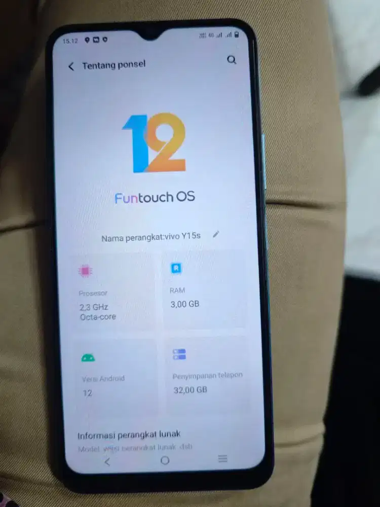 Vivo Y15S 3/32 resmi masih bgus no minus TT masuk