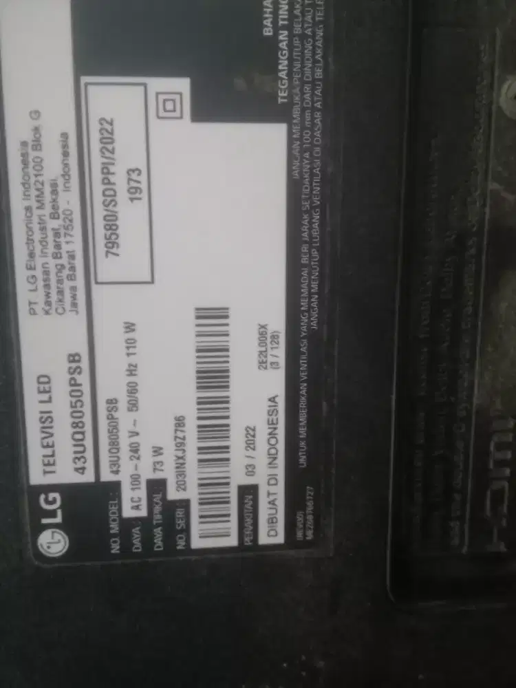 Murah LG SMART GOOGLE 43 Bagus Original cuma layar rusak