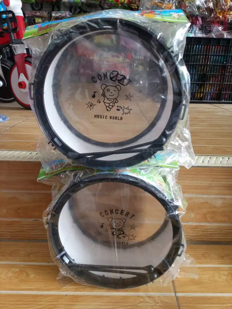 mainan anak drum singel set stick