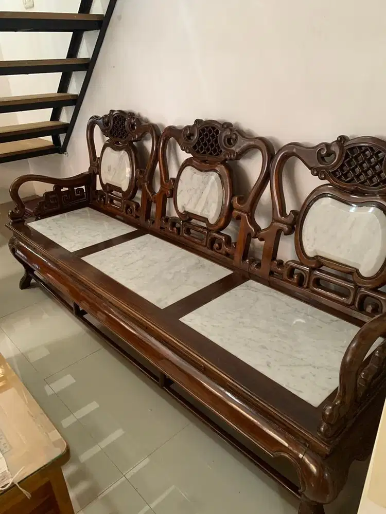 Set kursi meja antik granit