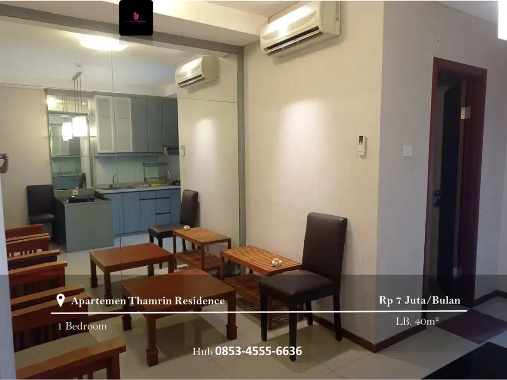Disewakan Apartement Thamrin Residence Mid Floor 1BR Furnished