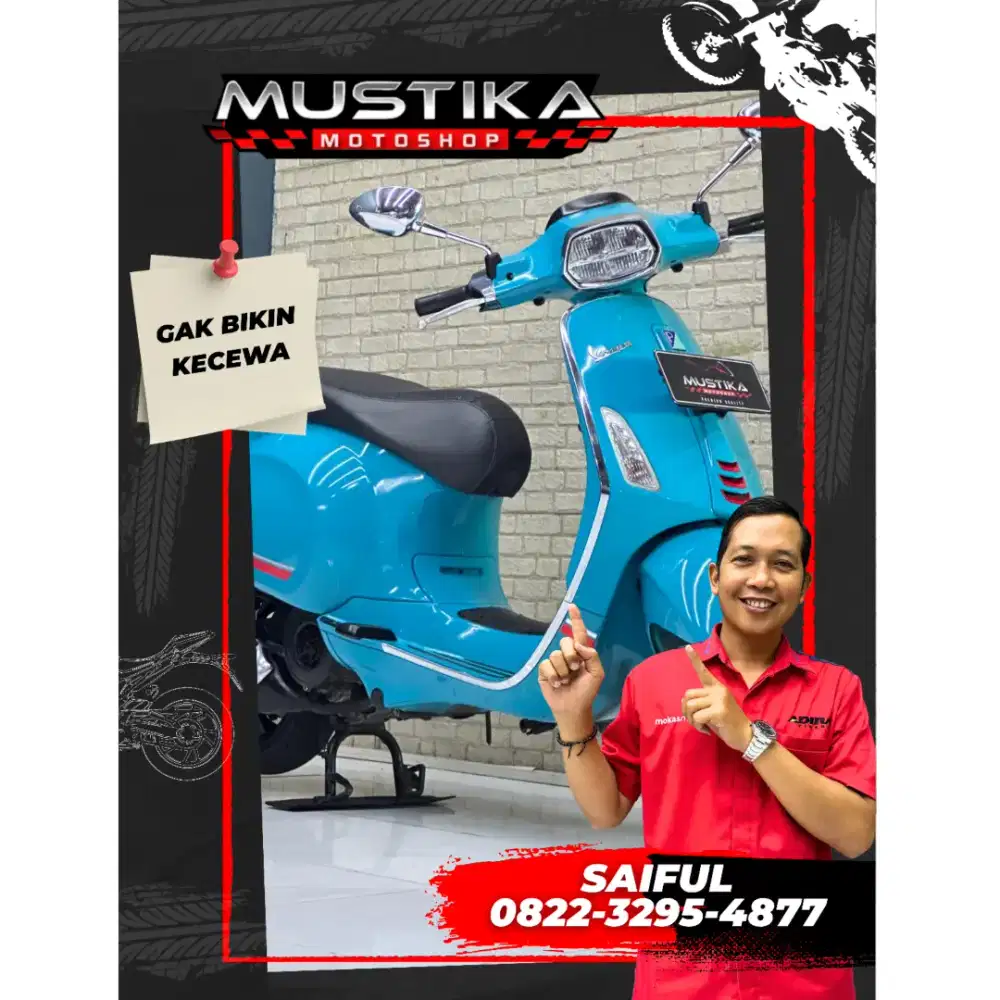 Perfect Condition!!Vespa Sprint S 150cc 2021 Plat Jatim Mulus-Mustika
