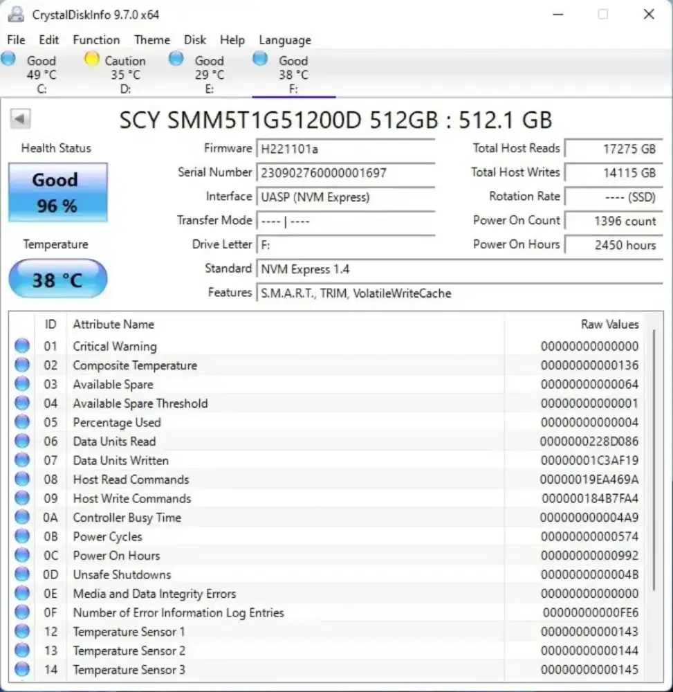 SSD MERK SCY 512GB (GEN 3)