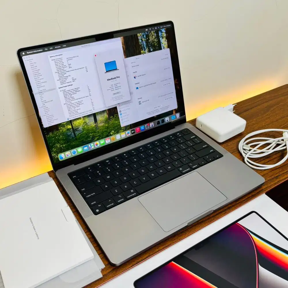 MacBook Pro 14 inch M1 Pro Fullset Original Mulus likenew cc kecil