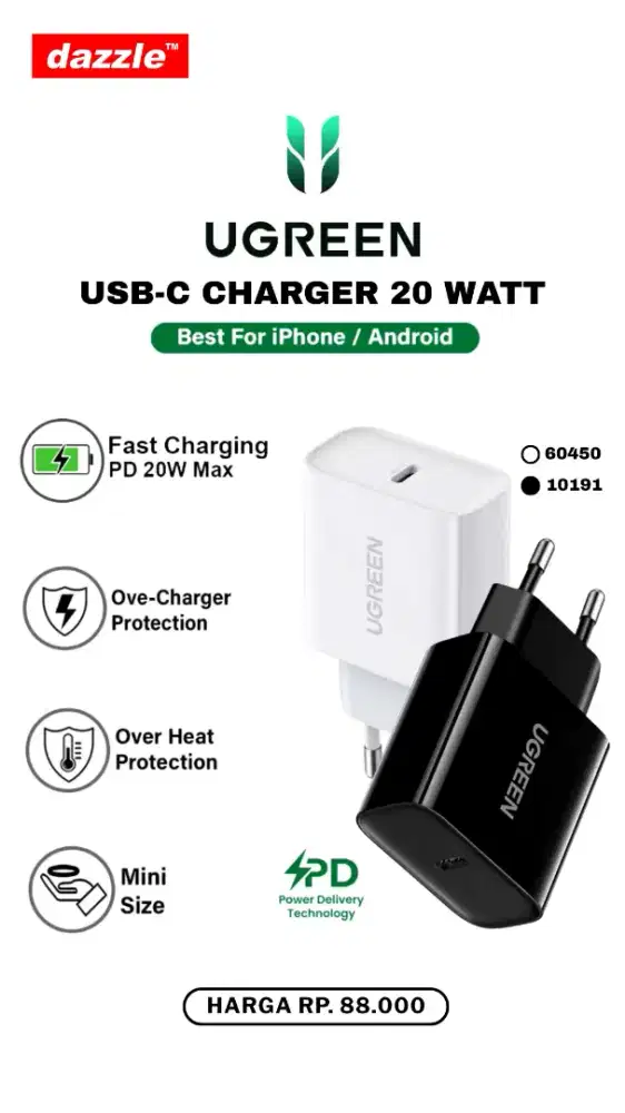UGREEN USB-C CHARGER 20W (60450, 10191)
