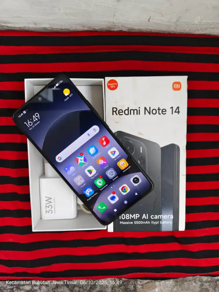 Redmi Note 14 4G 8/256 Fullset ori segel mulus garansi ON