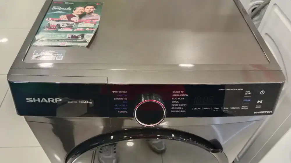 PROMO CICILAN SPESIAL BUNGA 0% MESIN CUCI SHARP INVERTER 10KG 1 TABUNG
