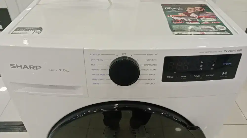 PROMO CICILAN SPESIAL BUNGA 0% MESIN CUCI SHARP INVERTER 7KG 1 TABUNG