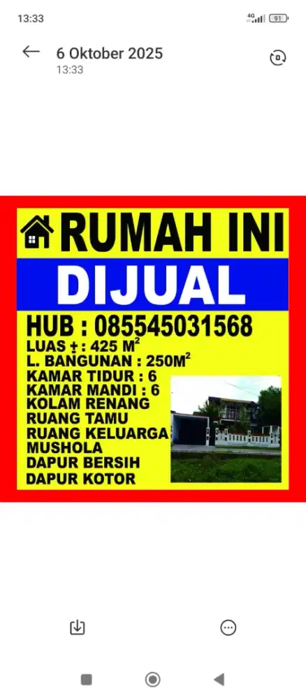 Dijual Cepat Rumah Pribadi