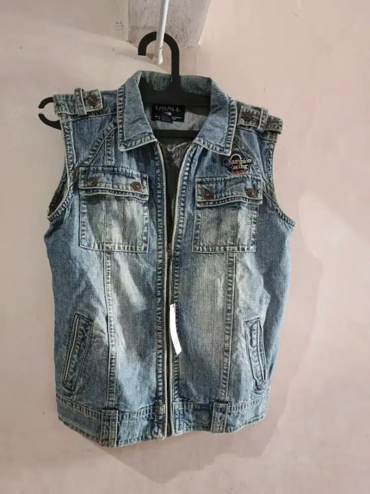 Rompi/vest jeans ziper USALL