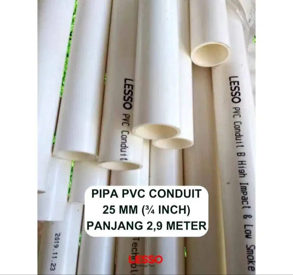 Pipa Conduit 25mm (¾ inch) Lesso (Pipa Listrik 25mm) Panjang 2,9 Meter
