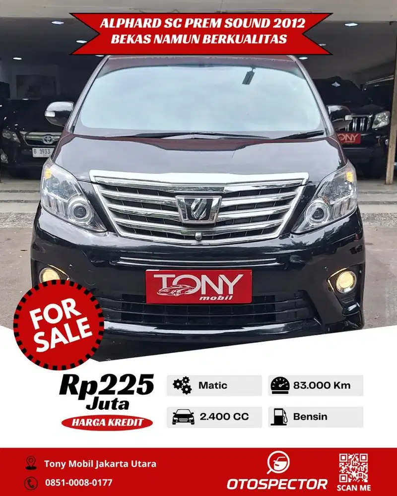 Toyota Alphard SC Premium Sound 2012 Hitam