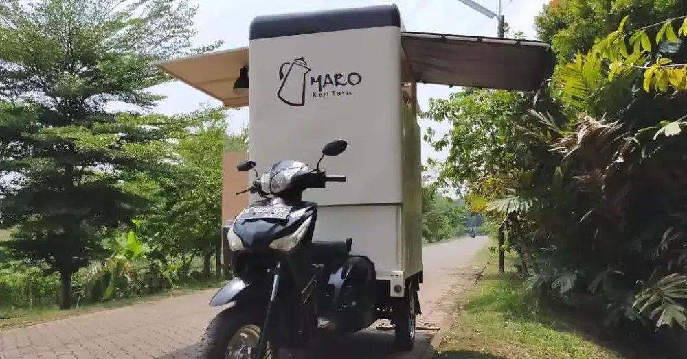 Viar karya, Tvs Moko, Bajaj Food truck custom coffee shop by Papip Id