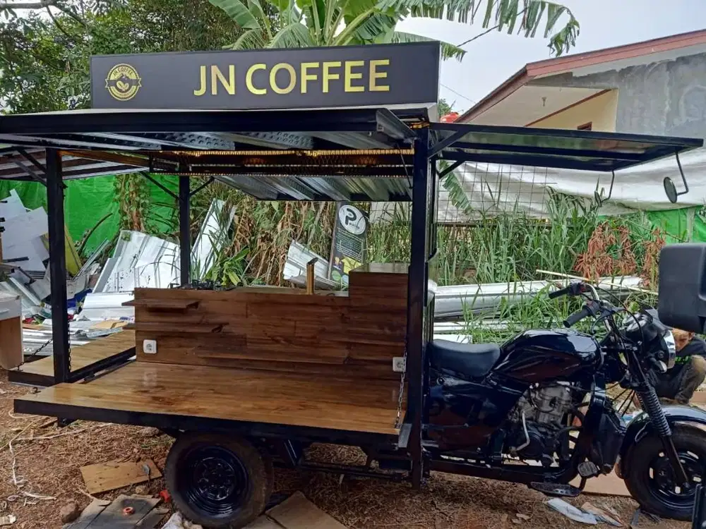 Viar karya, Tvs moko, Bajaj food truck custom coffee shop by Papip Id