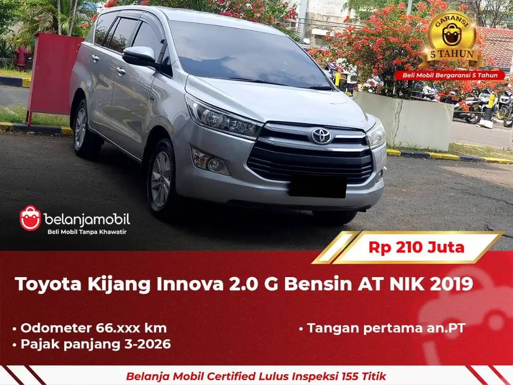 [ GARANSI 5TH ] Toyota Kijang Innova Reborn 2.0 G Bensin 2019/2020