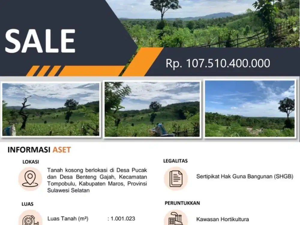 Dijual Tanah di Sulawesi Selatan, Cocok Untuk Kawasan Hortikultura