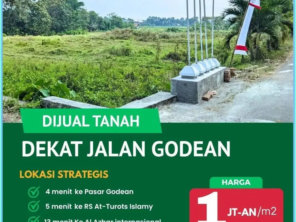 Tanah Murah Godean Sleman 13 Menit ke Al Azhar International