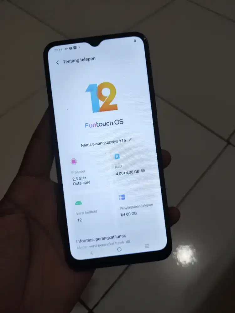 Vivo Y16 4/64 Mulus nominus siap pake