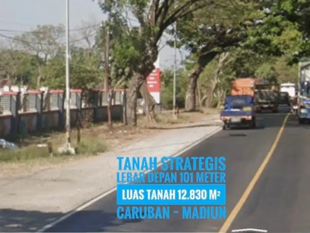 [B] Tanah LD 101 mtr, NOL Jalan Raya Propinsi, Caruban MADIUN, Berkelas