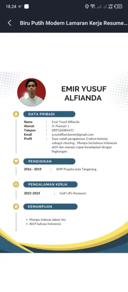 Info pekerjan daerah tangerang