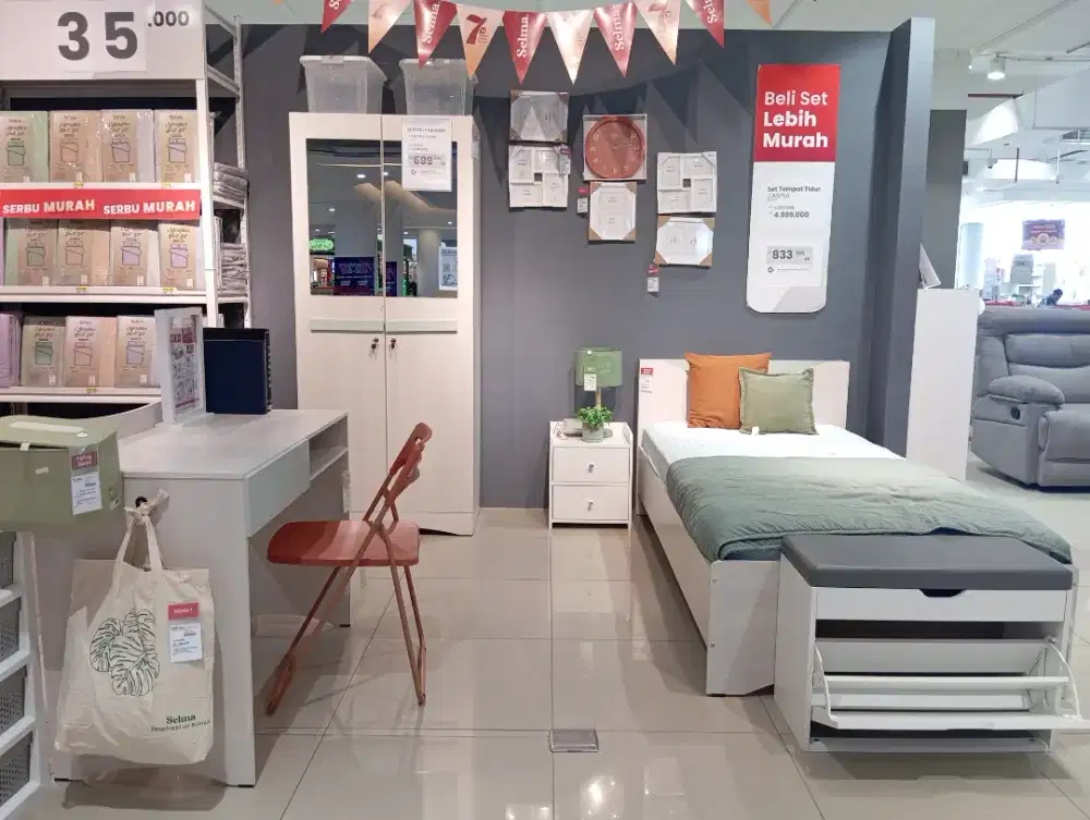Promo extra diskon Bed Set! (Divan uk. 100×200, lemari, meja belajar)