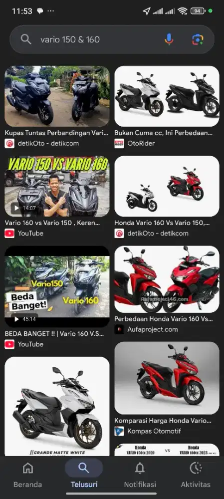 Mencari motor vario pemakain sendiri & terawat