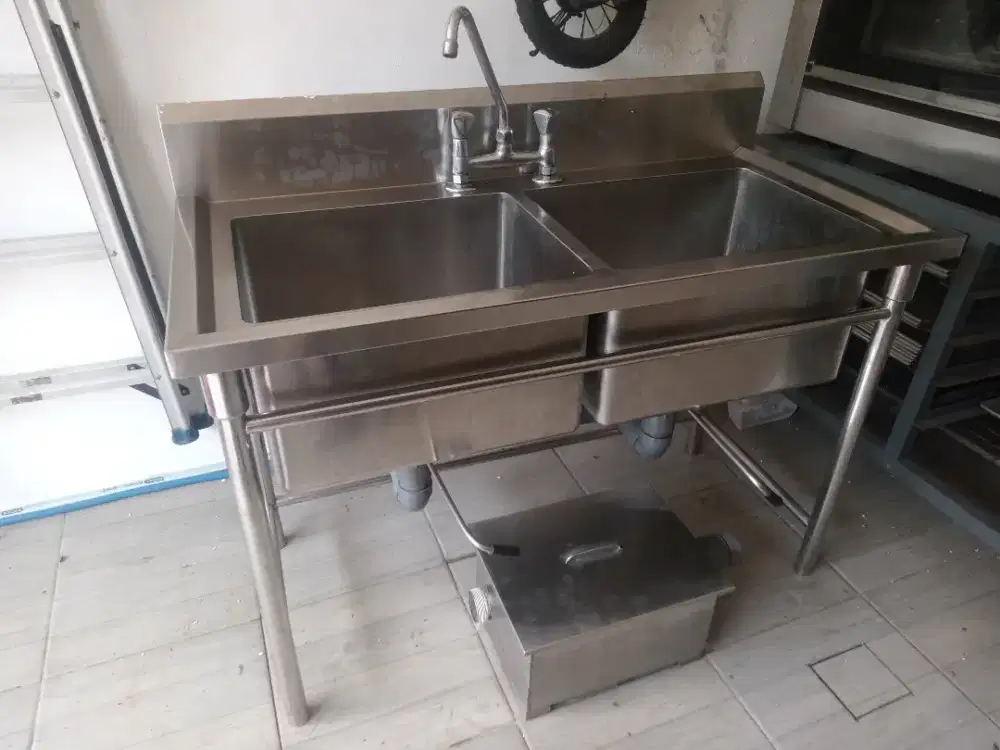 Sink wastafel stainless 2 bak