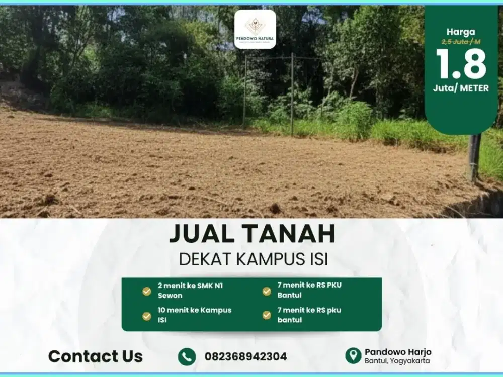Dijual Tanah Murah Bantul Sewon SHM Dekat Jalan Raya