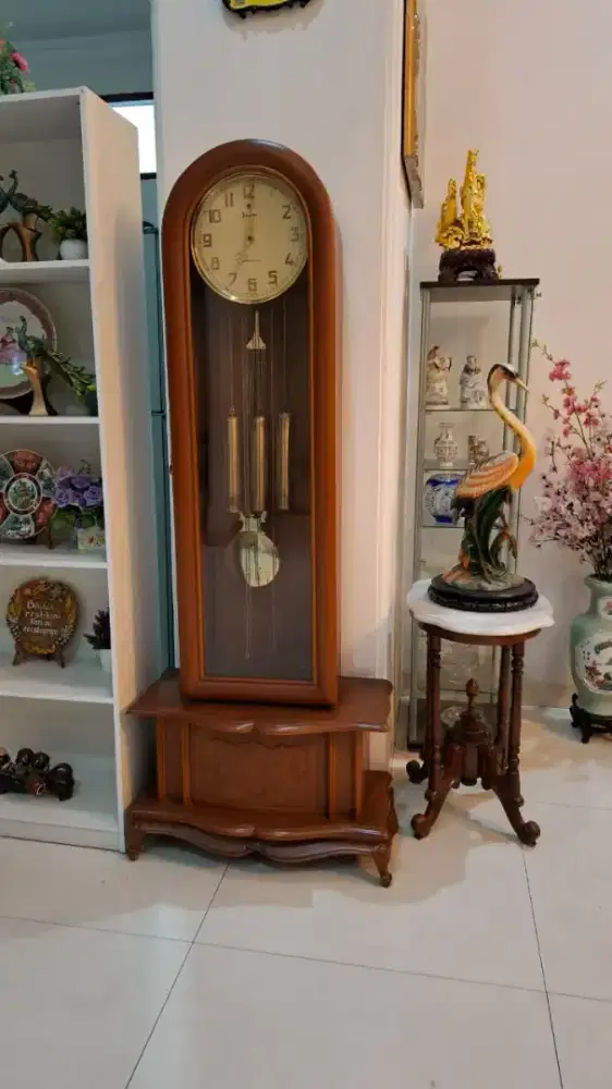 VINTAGE JUNGHANS GRANDFATHER CLOCK - MADE IN GERMANY JAM MEWAH